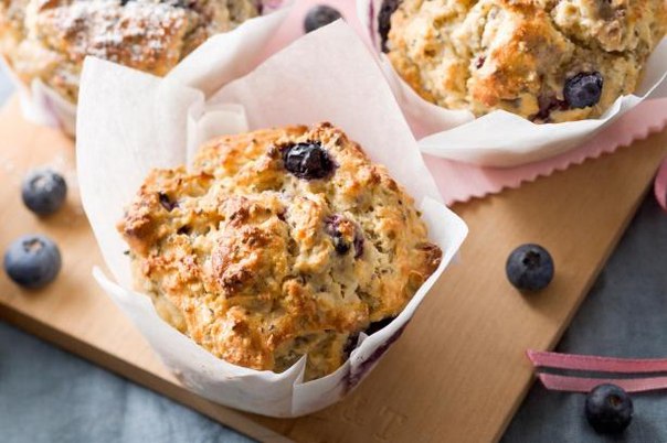 Черничные маффины с семенами чиа