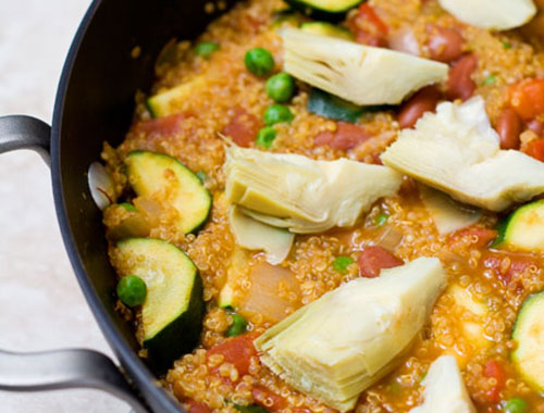 Овощная паэлья с киноа